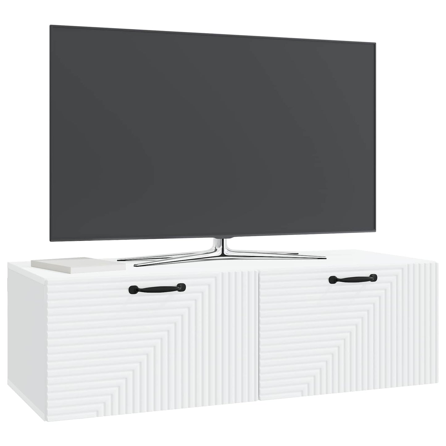 Wandbeugel TV-kast Wit 98 x 41 x 30 cm Bewerkt hout