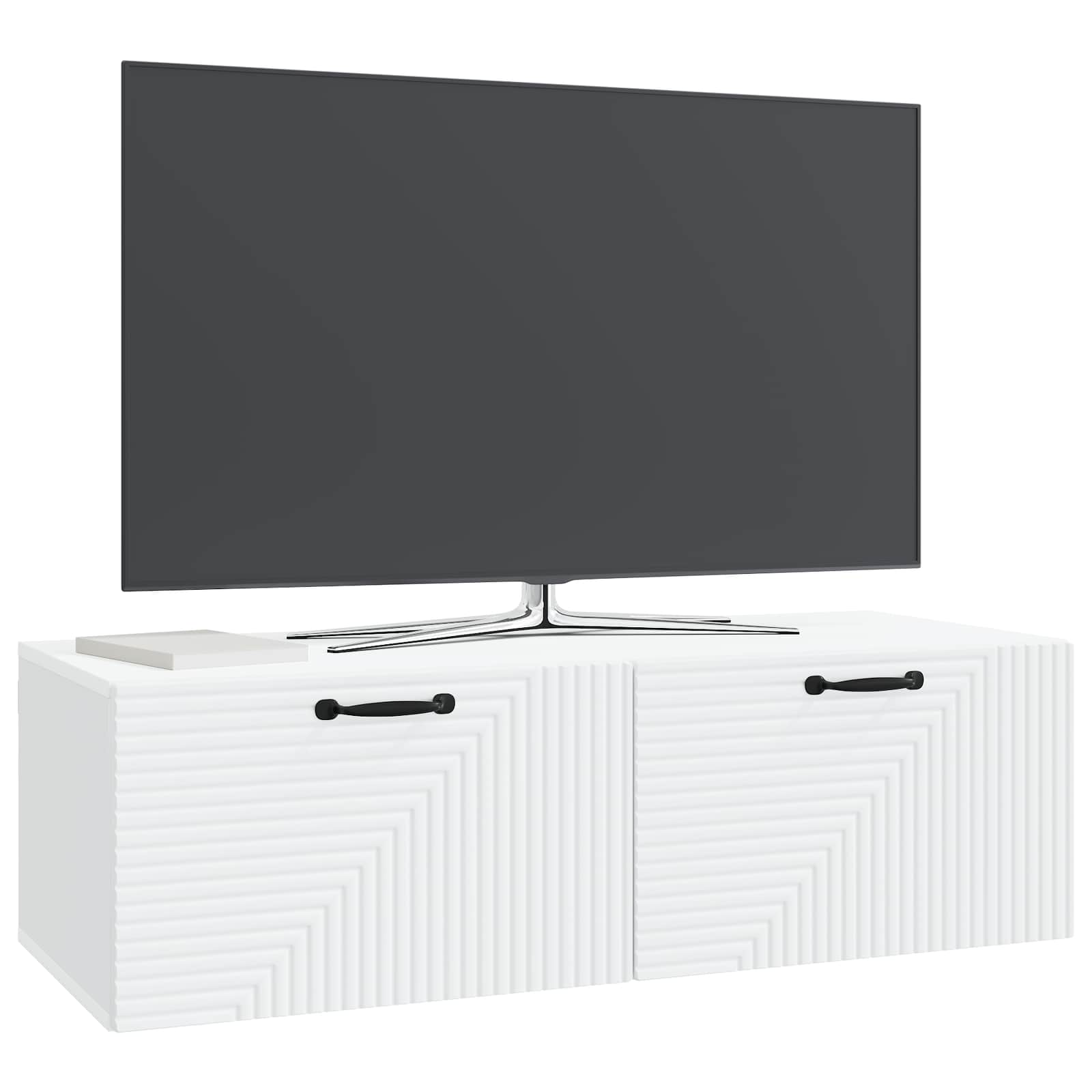 Wandbeugel TV-kast Wit 98 x 41 x 30 cm Bewerkt hout