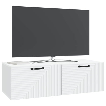 Wandbeugel TV-kast Wit 98 x 41 x 30 cm Bewerkt hout