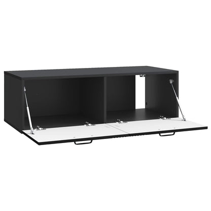 Wandbeugel TV-kast Zwart 98 x 41 x 30 cm Bewerkt hout
