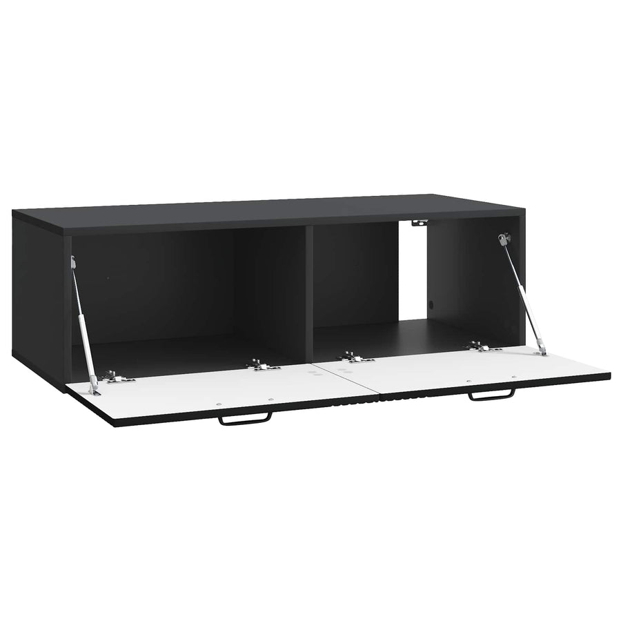 Wandbeugel TV-kast Zwart 98 x 41 x 30 cm Bewerkt hout