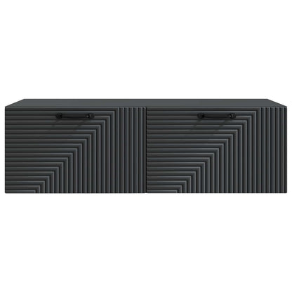 Wandbeugel TV-kast Zwart 98 x 41 x 30 cm Bewerkt hout
