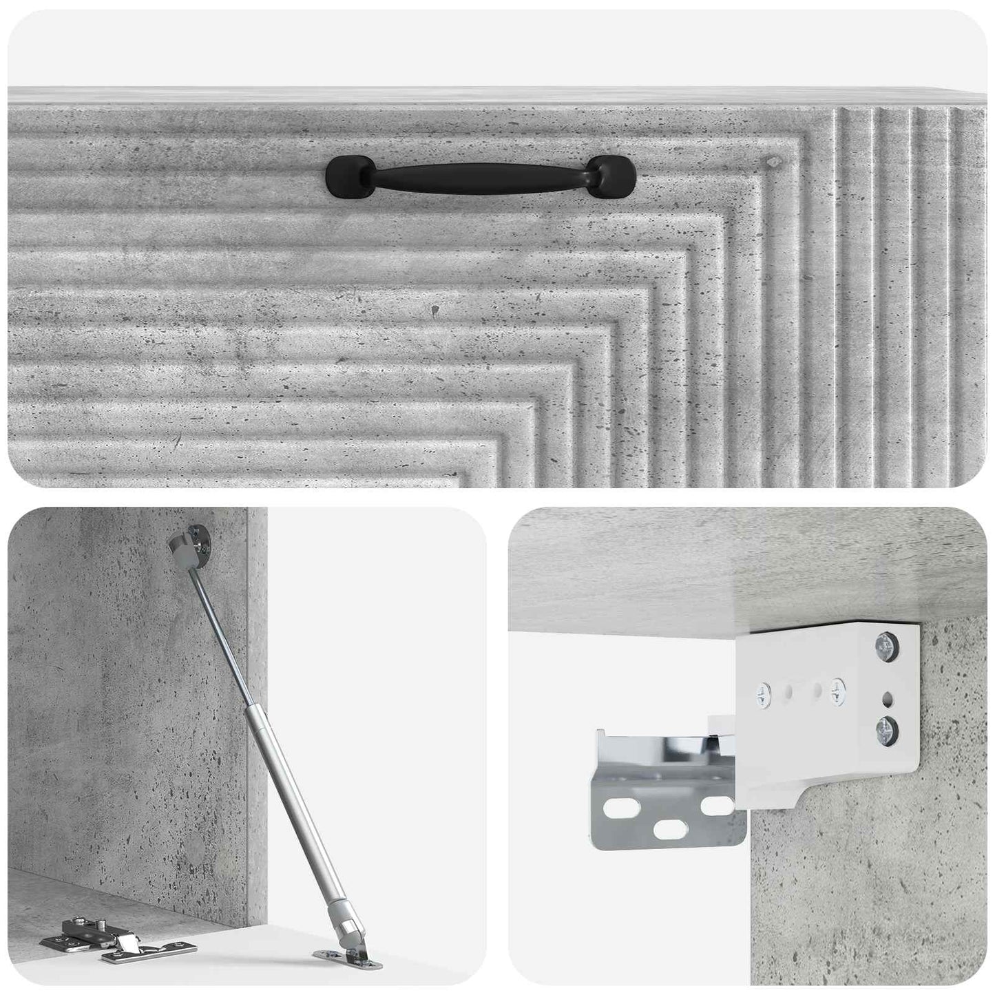 Wandbeugel TV-kast Betongrijs 98 x 41 x 30 cm Bewerkt hout