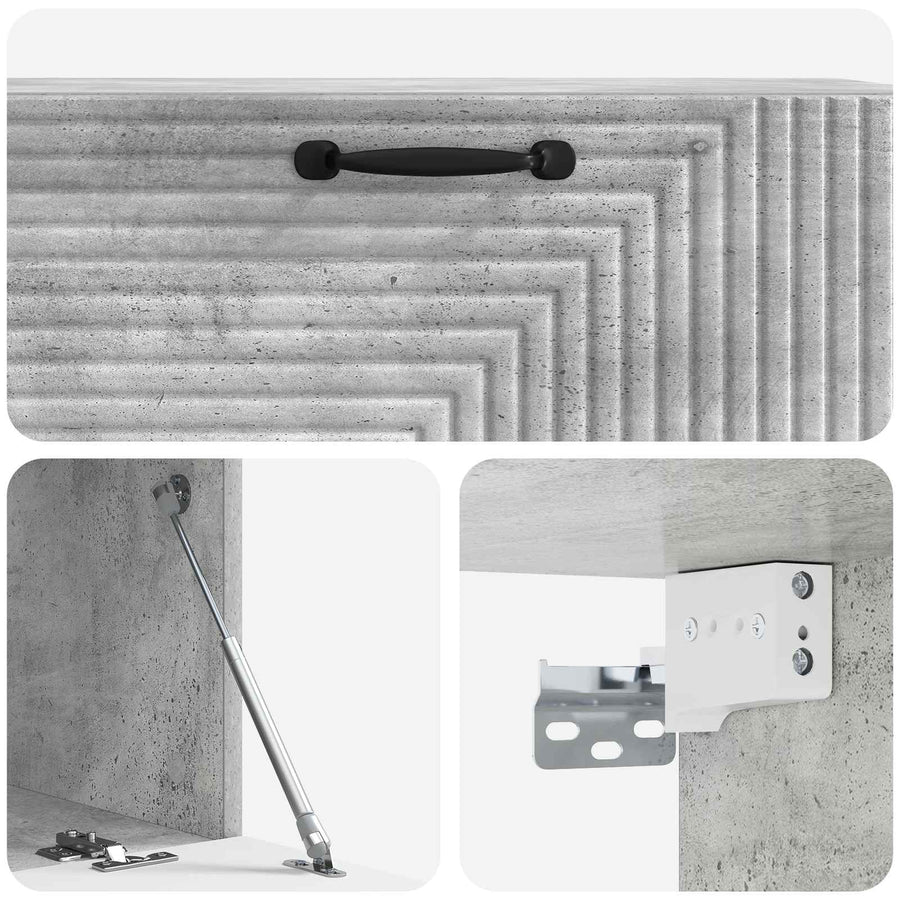 Wandbeugel TV-kast Betongrijs 98 x 41 x 30 cm Bewerkt hout