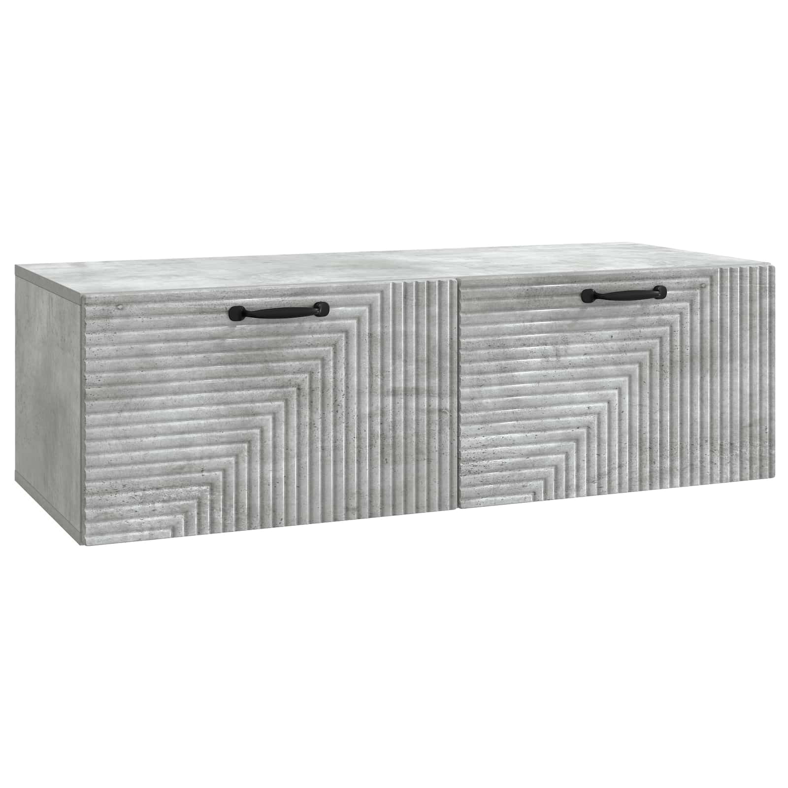 Wandbeugel TV-kast Betongrijs 98 x 41 x 30 cm Bewerkt hout