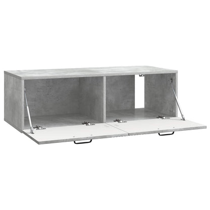 Wandbeugel TV-kast Betongrijs 98 x 41 x 30 cm Bewerkt hout