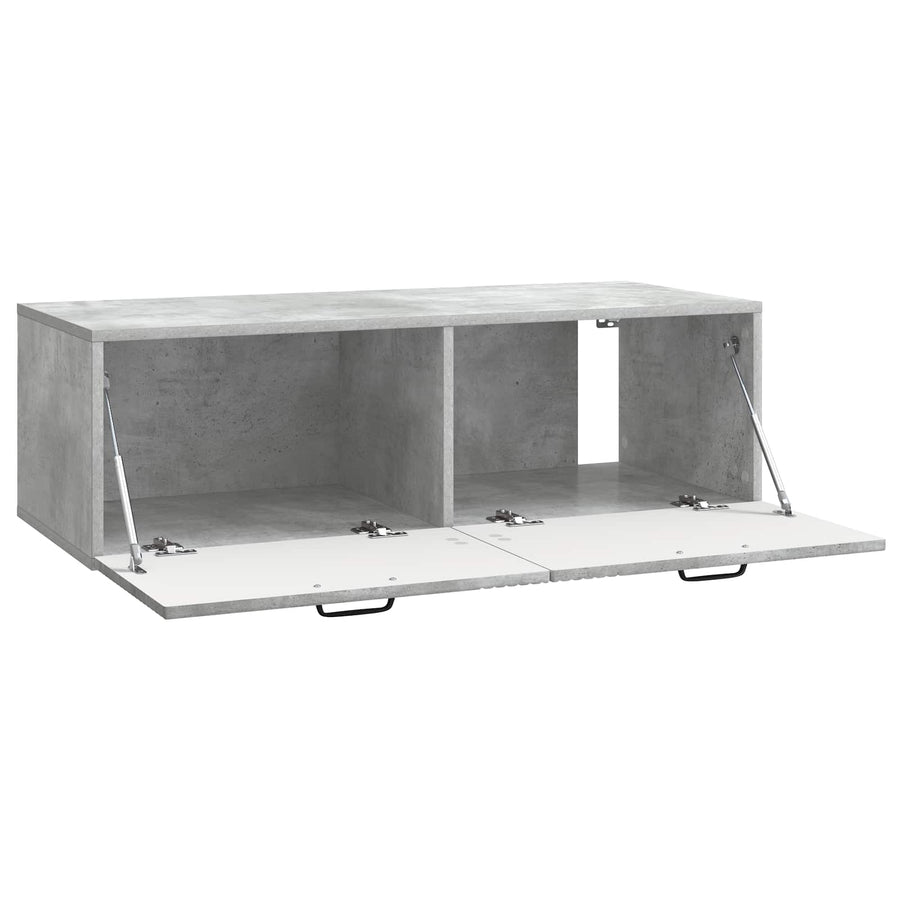Wandbeugel TV-kast Betongrijs 98 x 41 x 30 cm Bewerkt hout