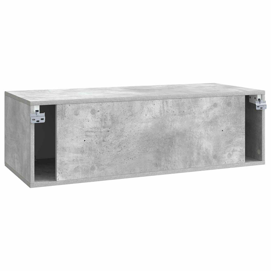 Wandbeugel TV-kast Betongrijs 98 x 41 x 30 cm Bewerkt hout