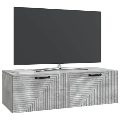 Wandbeugel TV-kast Betongrijs 98 x 41 x 30 cm Bewerkt hout