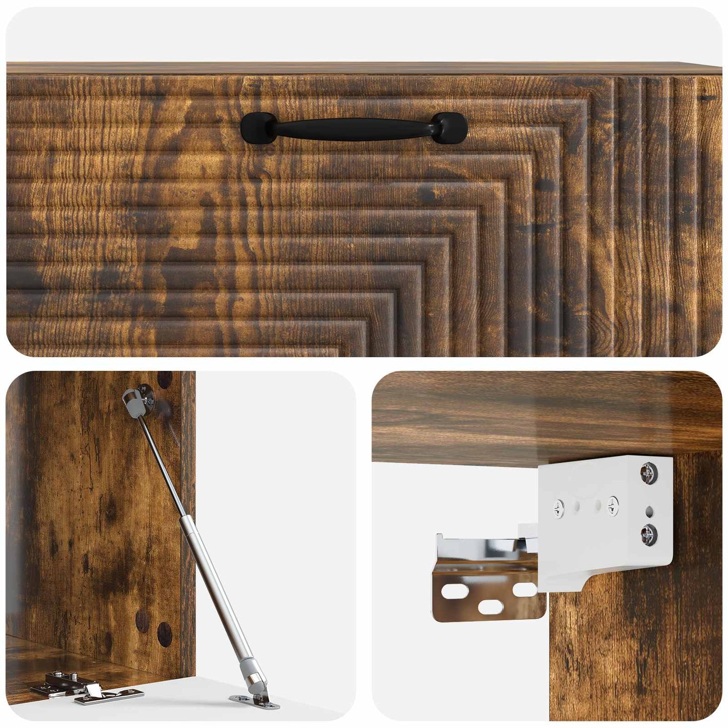 Wandbeugel TV-kast Gerookt eiken 98 x 41 x 30 cm Bewerkt hout
