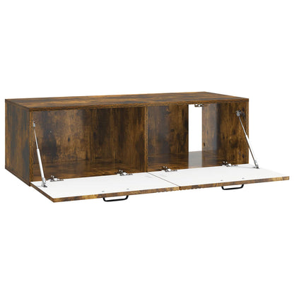 Wandbeugel TV-kast Gerookt eiken 98 x 41 x 30 cm Bewerkt hout