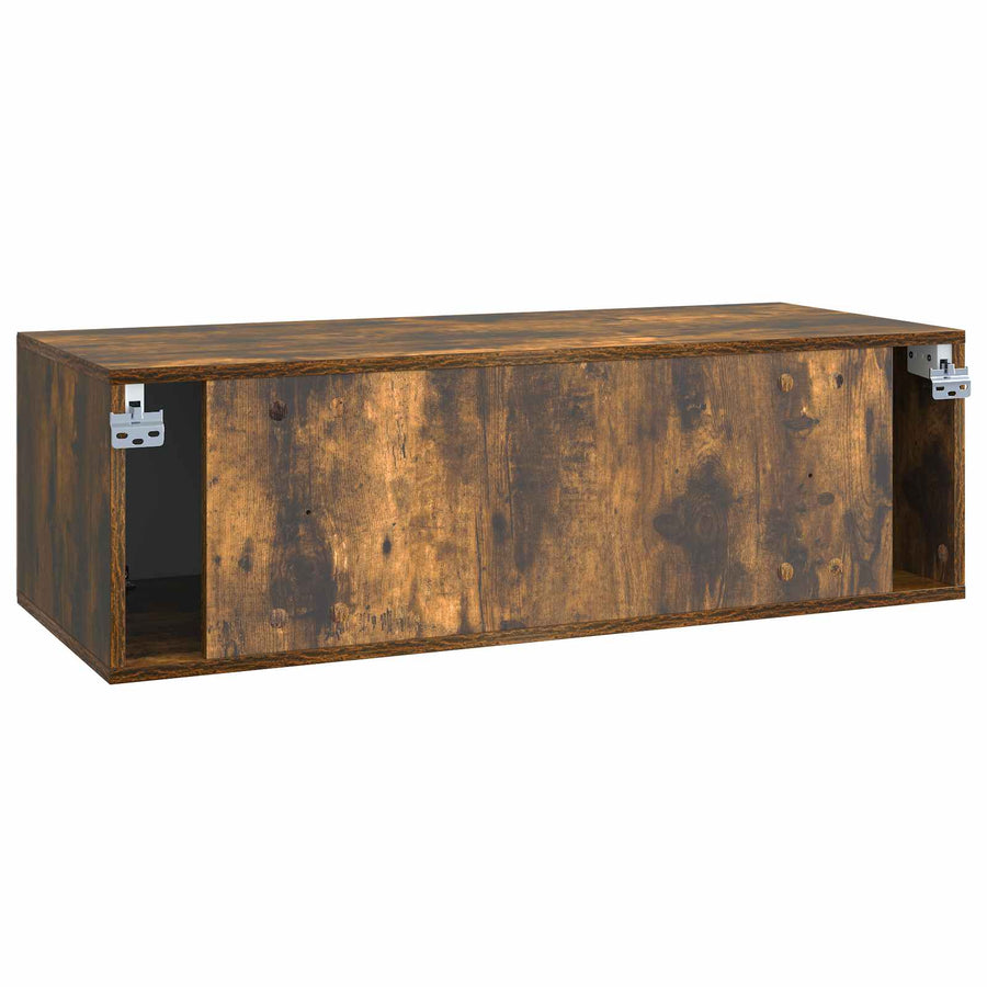 Wandbeugel TV-kast Gerookt eiken 98 x 41 x 30 cm Bewerkt hout
