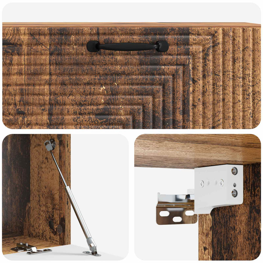 Wandbeugel TV-kast Oud hout 98 x 41 x 30 cm Bewerkt hout