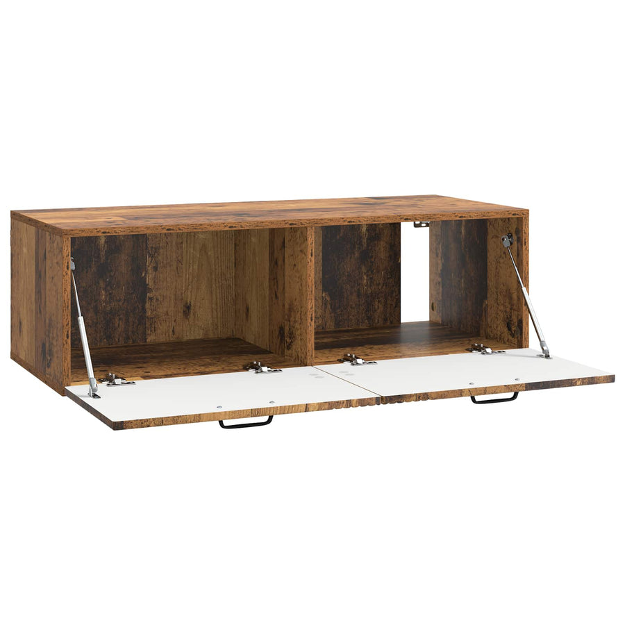 Wandbeugel TV-kast Oud hout 98 x 41 x 30 cm Bewerkt hout