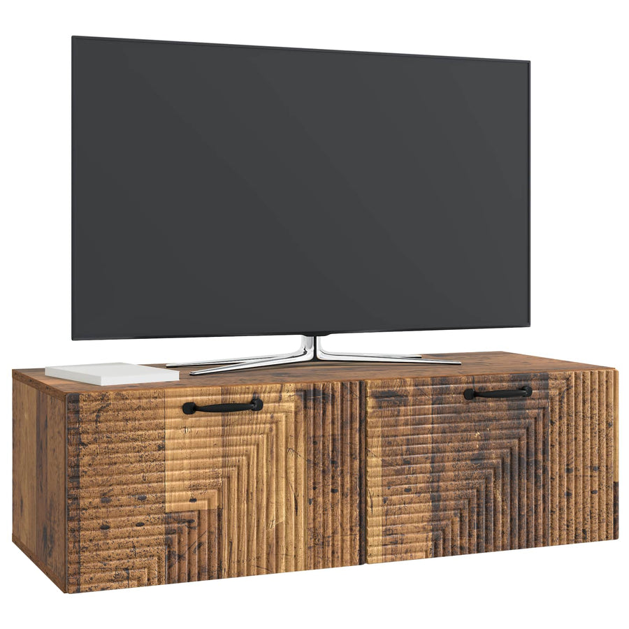 Wandbeugel TV-kast Oud hout 98 x 41 x 30 cm Bewerkt hout