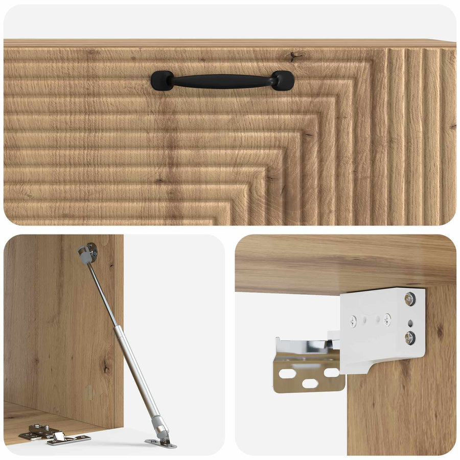 Wandbeugel TV-kast Artisanaal eiken 98 x 41 x 30 cm