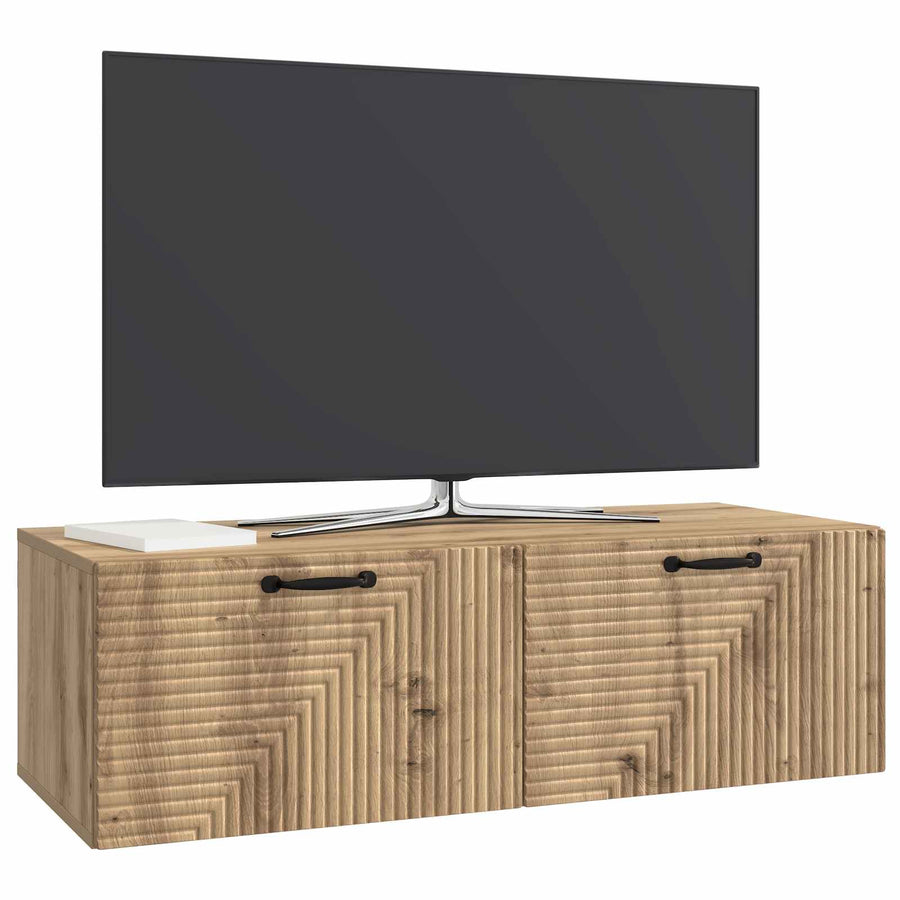 Wandbeugel TV-kast Artisanaal eiken 98 x 41 x 30 cm