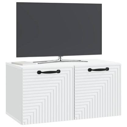 Wandbeugel TV-kast Wit 59,5 x 31 x 30 cm Bewerkt hout