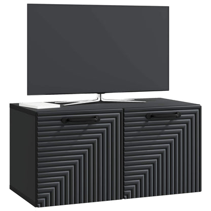 Wandbeugel TV-kast Zwart 59,5 x 31 x 30 cm Bewerkt hout