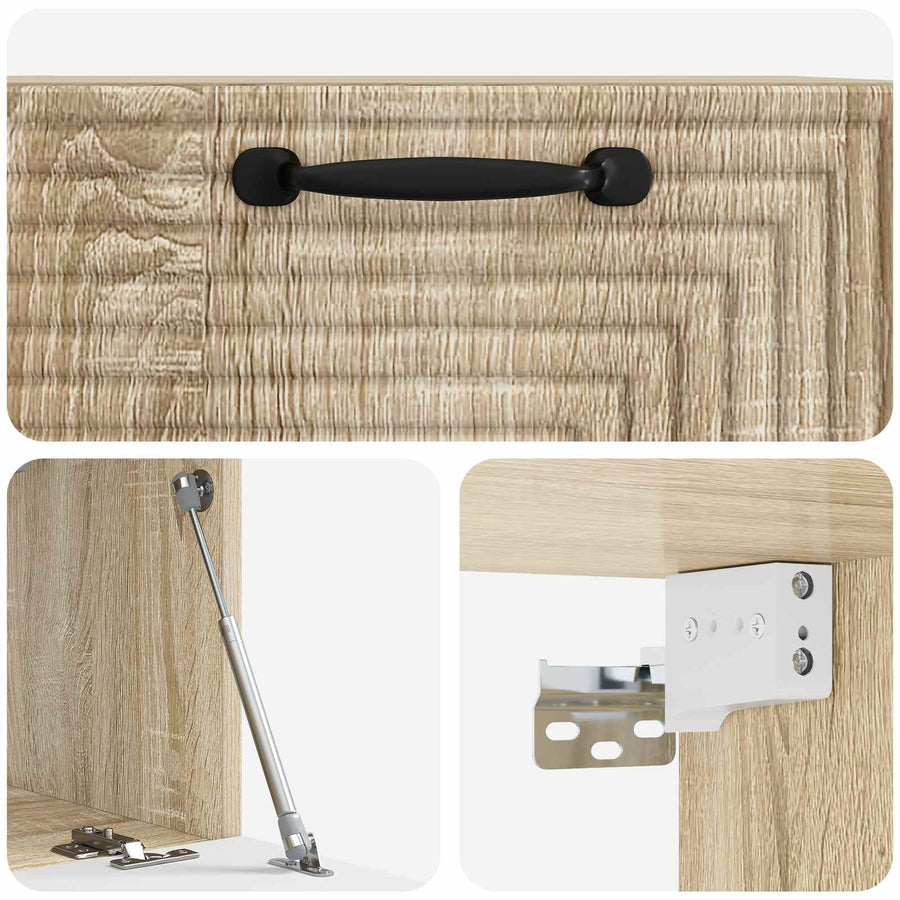 Wandbeugel TV-kast Sonoma Eiken 59,5 x 31 x 30 cm Bewerkt hout