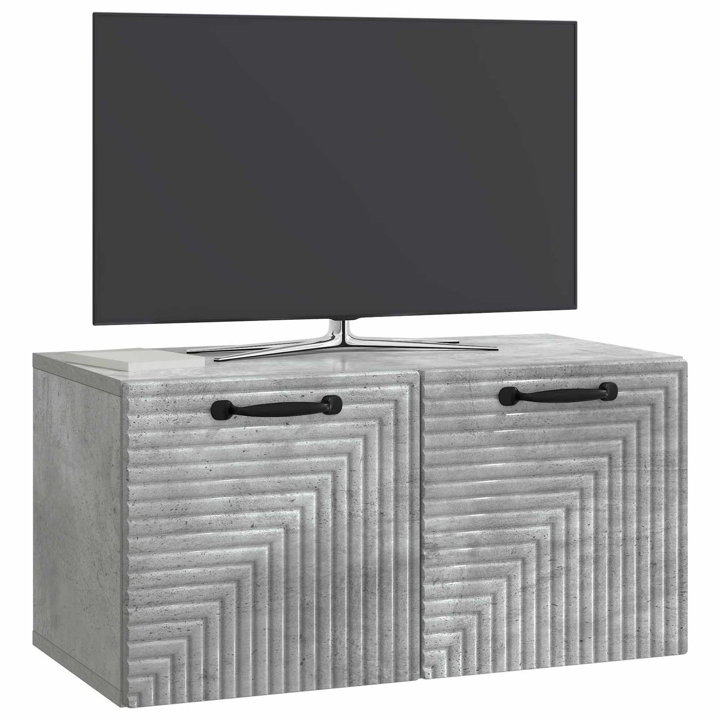 Wandbeugel TV-kast Betongrijs 59,5 x 31 x 30 cm Bewerkt hout