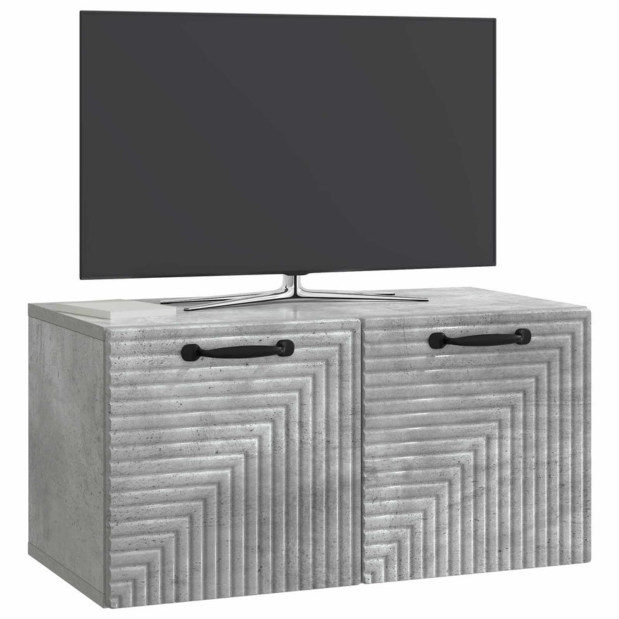 Wandbeugel TV-kast Betongrijs 59,5 x 31 x 30 cm Bewerkt hout