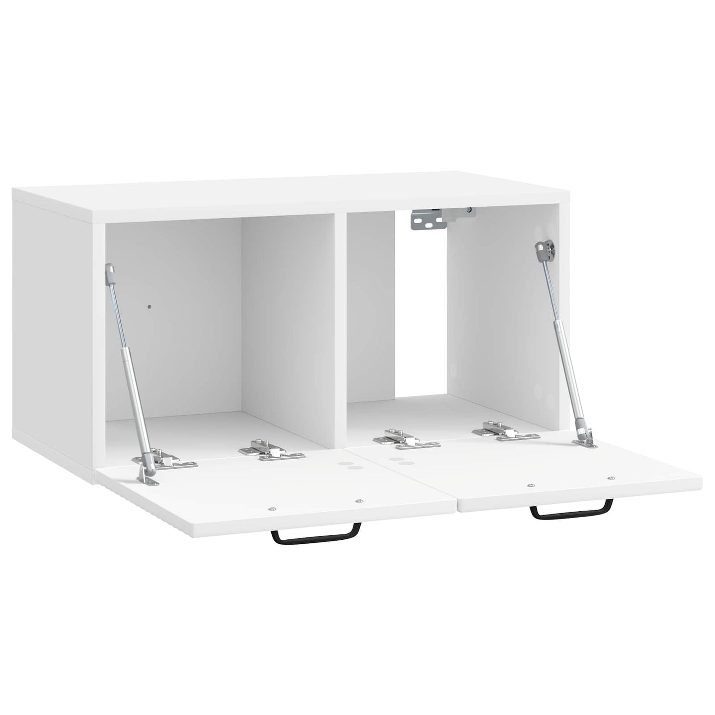 Wandbeugel TV-kast Hoogglans Wit 59,5 x 31 x 30 cm Bewerkt hout