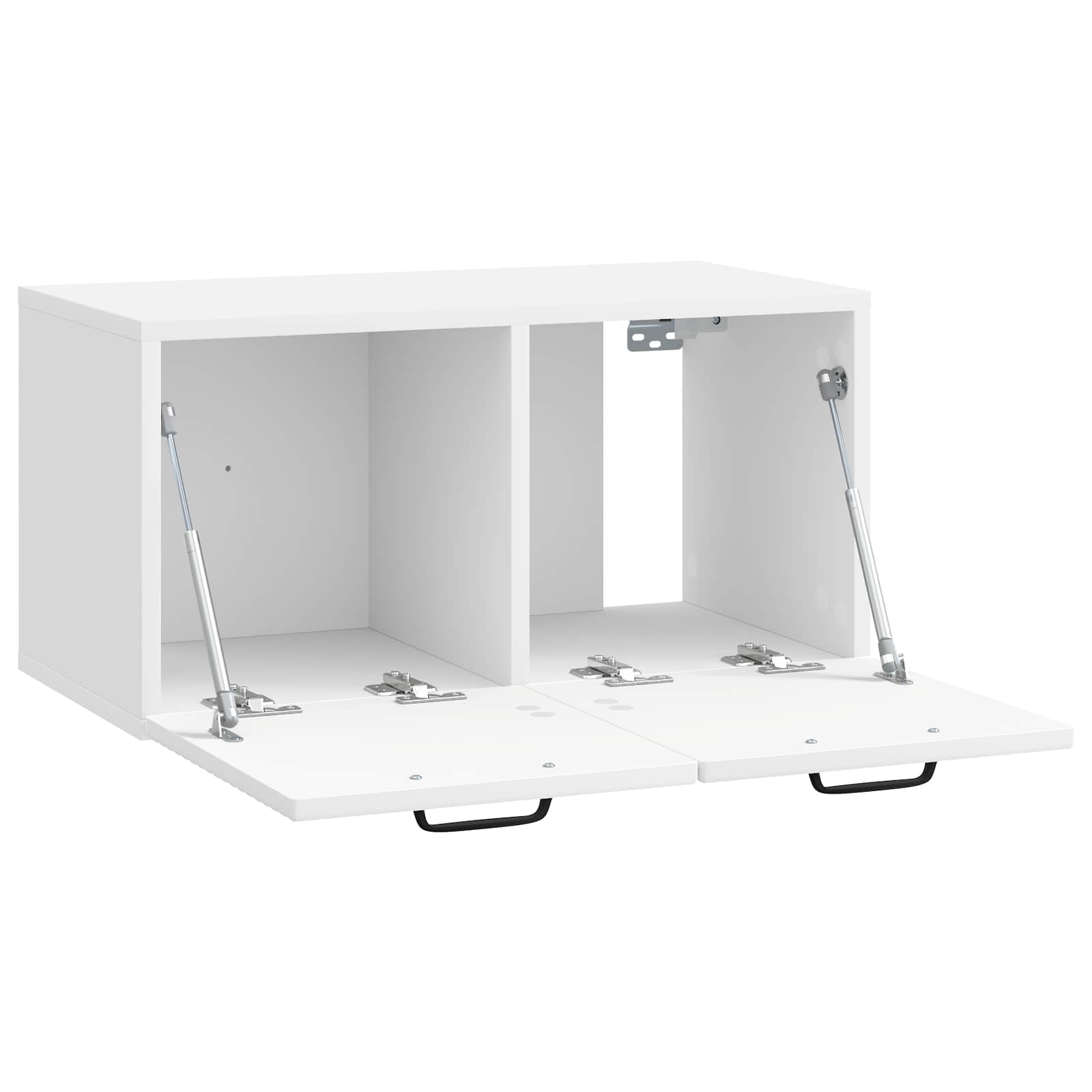 Wandbeugel TV-kast Hoogglans Wit 59,5 x 31 x 30 cm Bewerkt hout