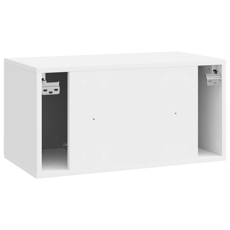 Wandbeugel TV-kast Hoogglans Wit 59,5 x 31 x 30 cm Bewerkt hout