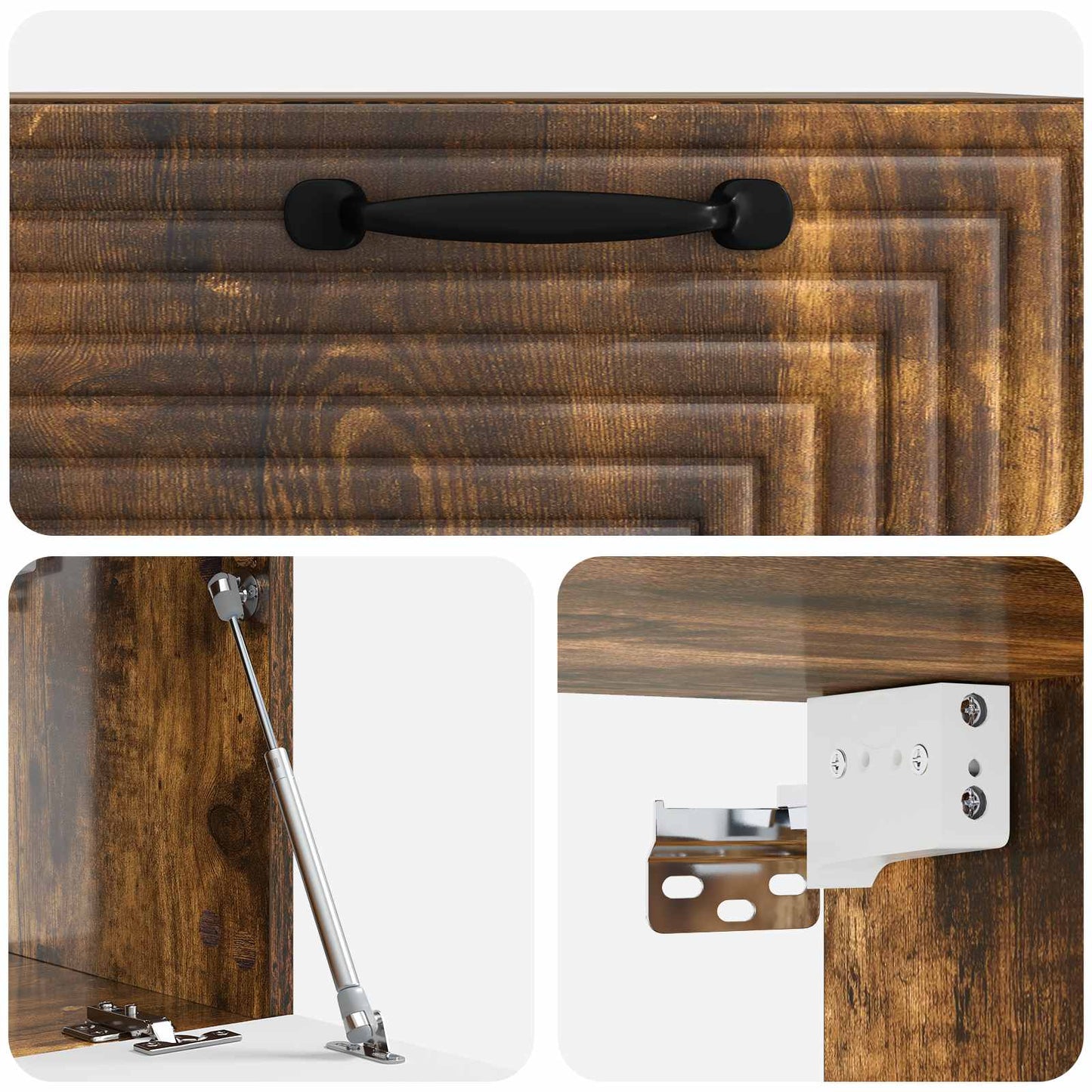 Wandbeugel TV-kast Gerookt eiken 59,5 x 31 x 30 cm Bewerkt hout
