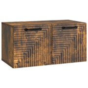 Wandkast TV 59,5x31x30 cm gerookt eiken bewerkt hout