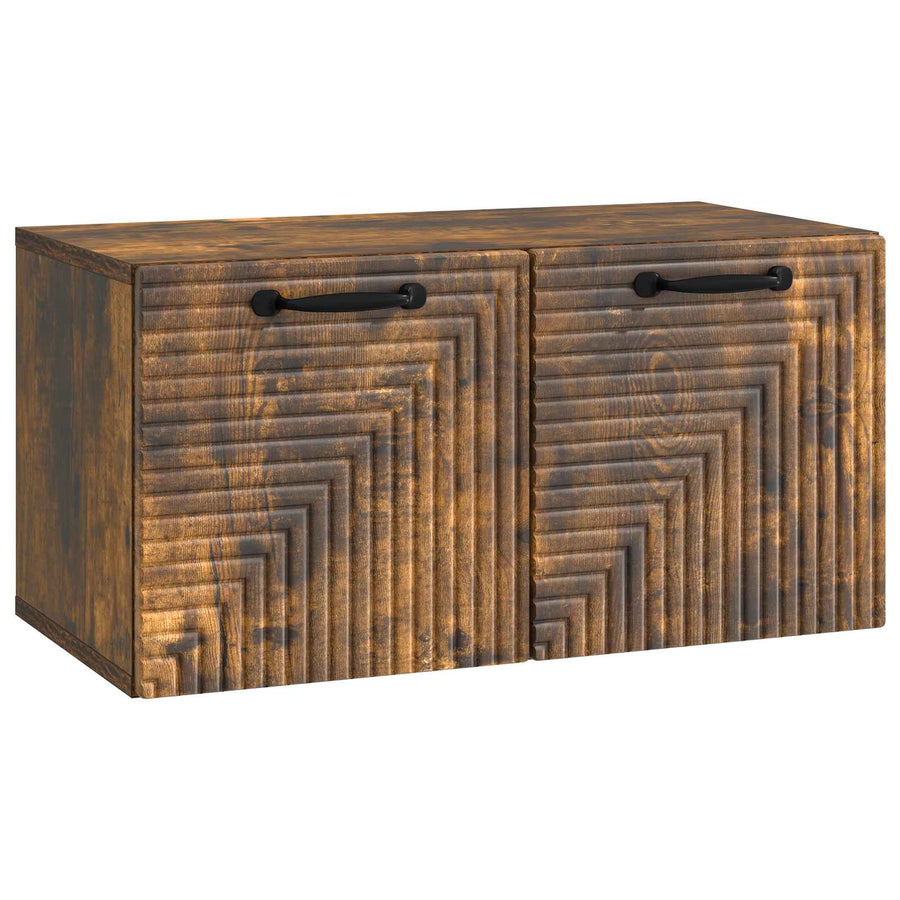 Wandbeugel TV-kast Gerookt eiken 59,5 x 31 x 30 cm Bewerkt hout