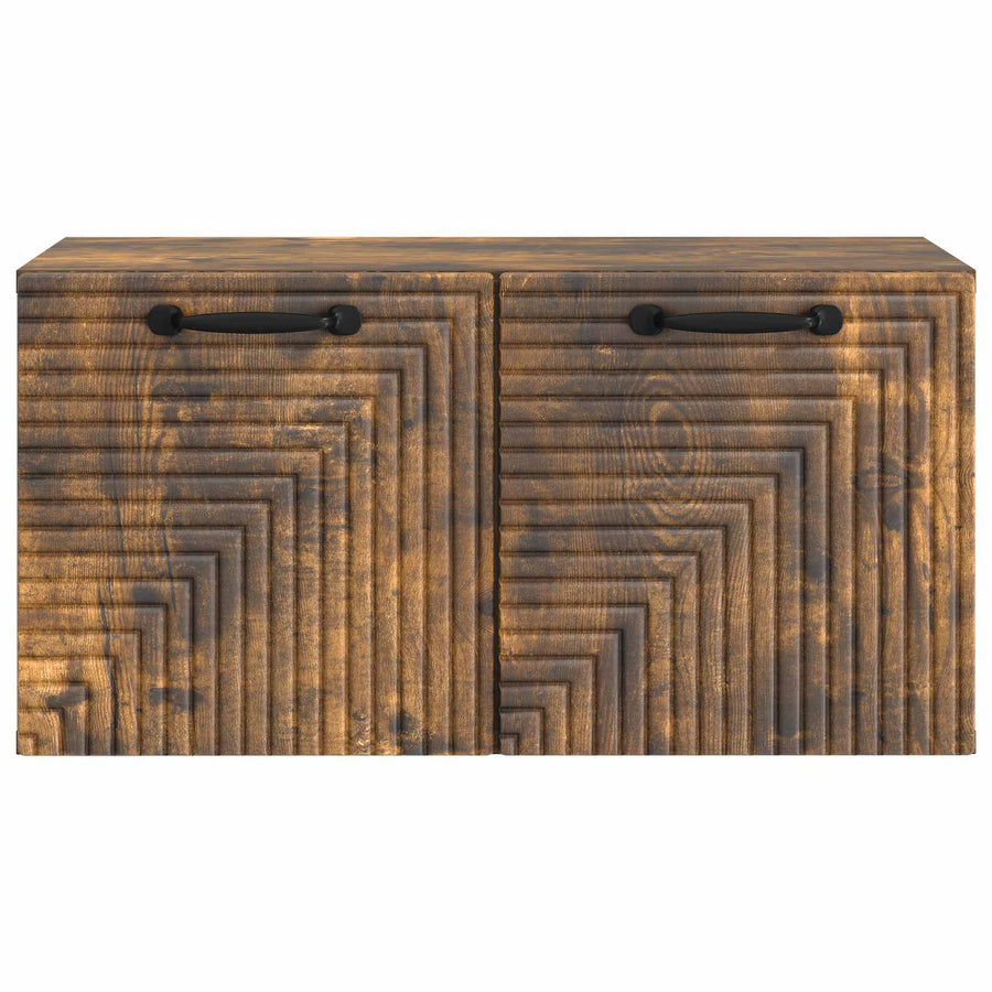 Wandbeugel TV-kast Gerookt eiken 59,5 x 31 x 30 cm Bewerkt hout
