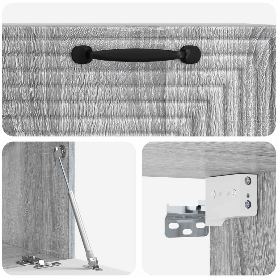 Wandbeugel TV-kast Grijs sonoma 59,5 x 31 x 30 cm Bewerkt hout