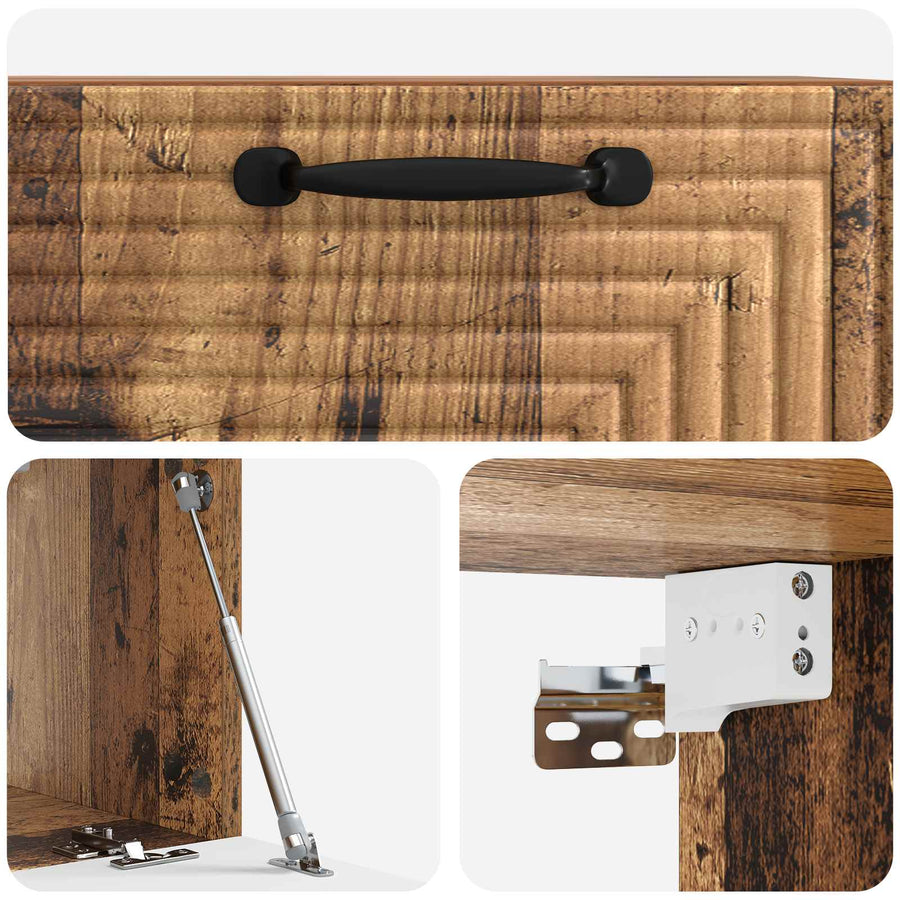 Wandbeugel TV-kast Oud hout 59,5 x 31 x 30 cm Bewerkt hout