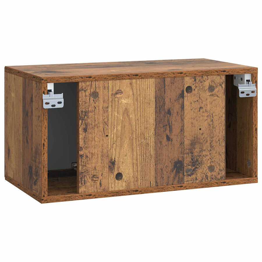 Wandbeugel TV-kast Oud hout 59,5 x 31 x 30 cm Bewerkt hout
