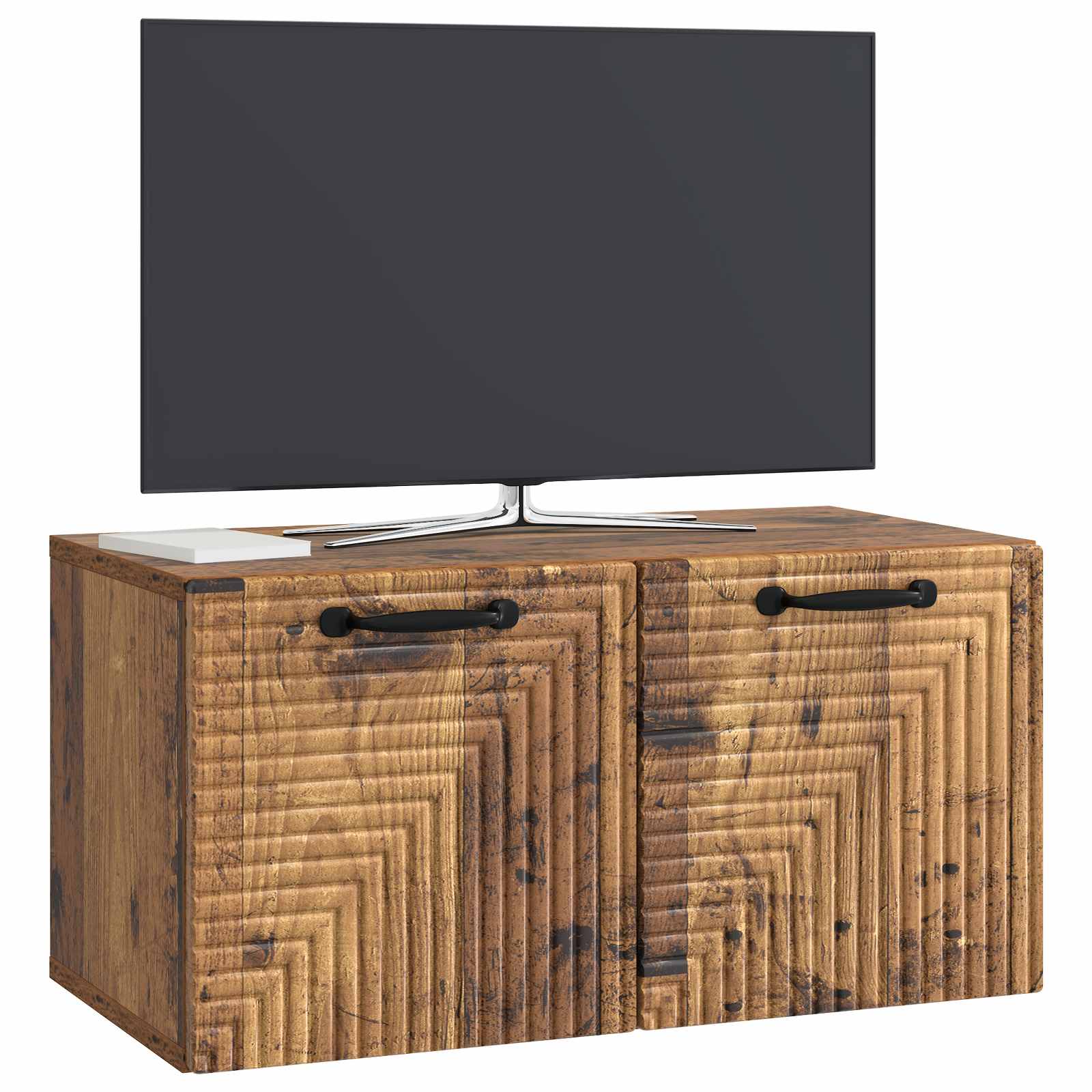 Wandbeugel TV-kast Oud hout 59,5 x 31 x 30 cm Bewerkt hout