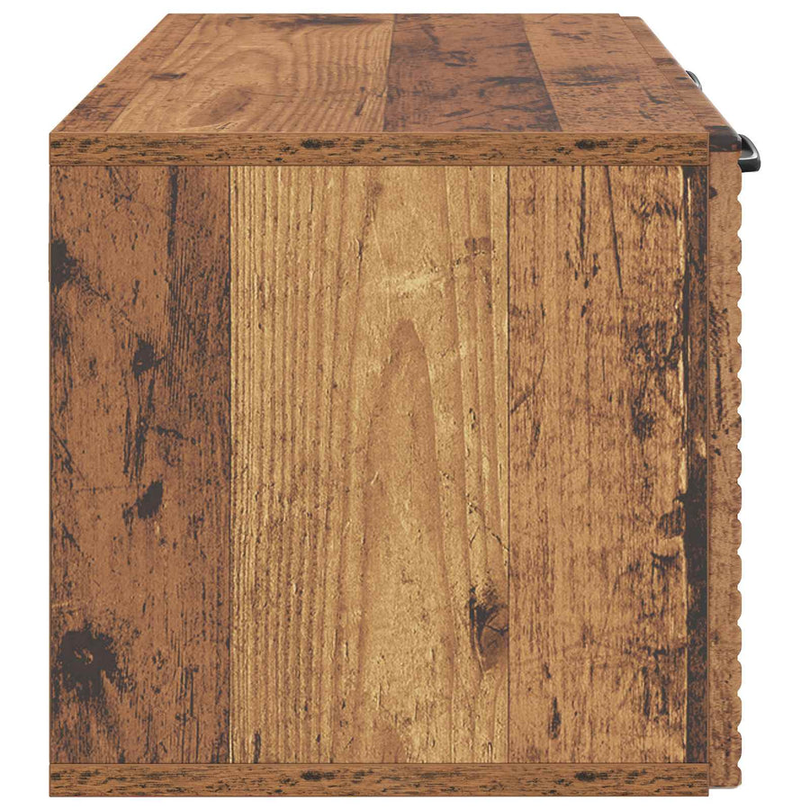 Wandbeugel TV-kast Oud hout 59,5 x 31 x 30 cm Bewerkt hout