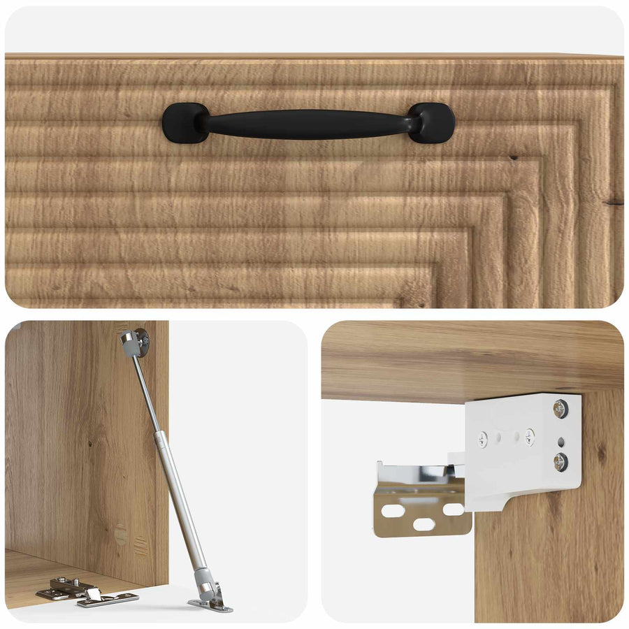 Wandbeugel TV-kast Artisanaal eiken 59,5 x 31 x 30 cm