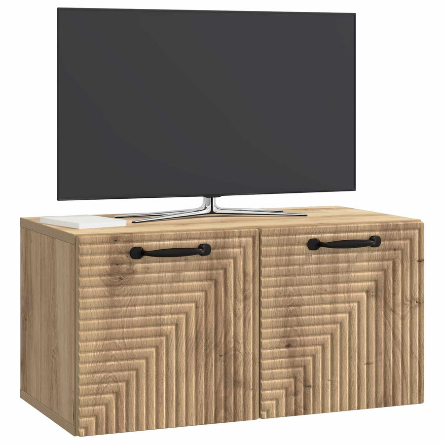Wandbeugel TV-kast Artisanaal eiken 59,5 x 31 x 30 cm