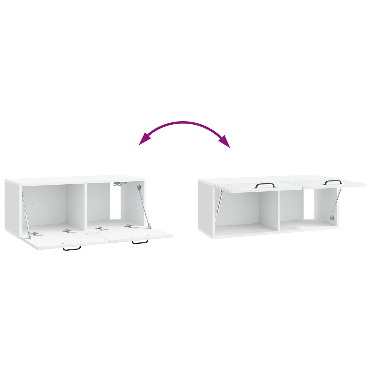 Wandbeugel TV-kast Wit 78,5 x 31 x 30 cm Bewerkt hout