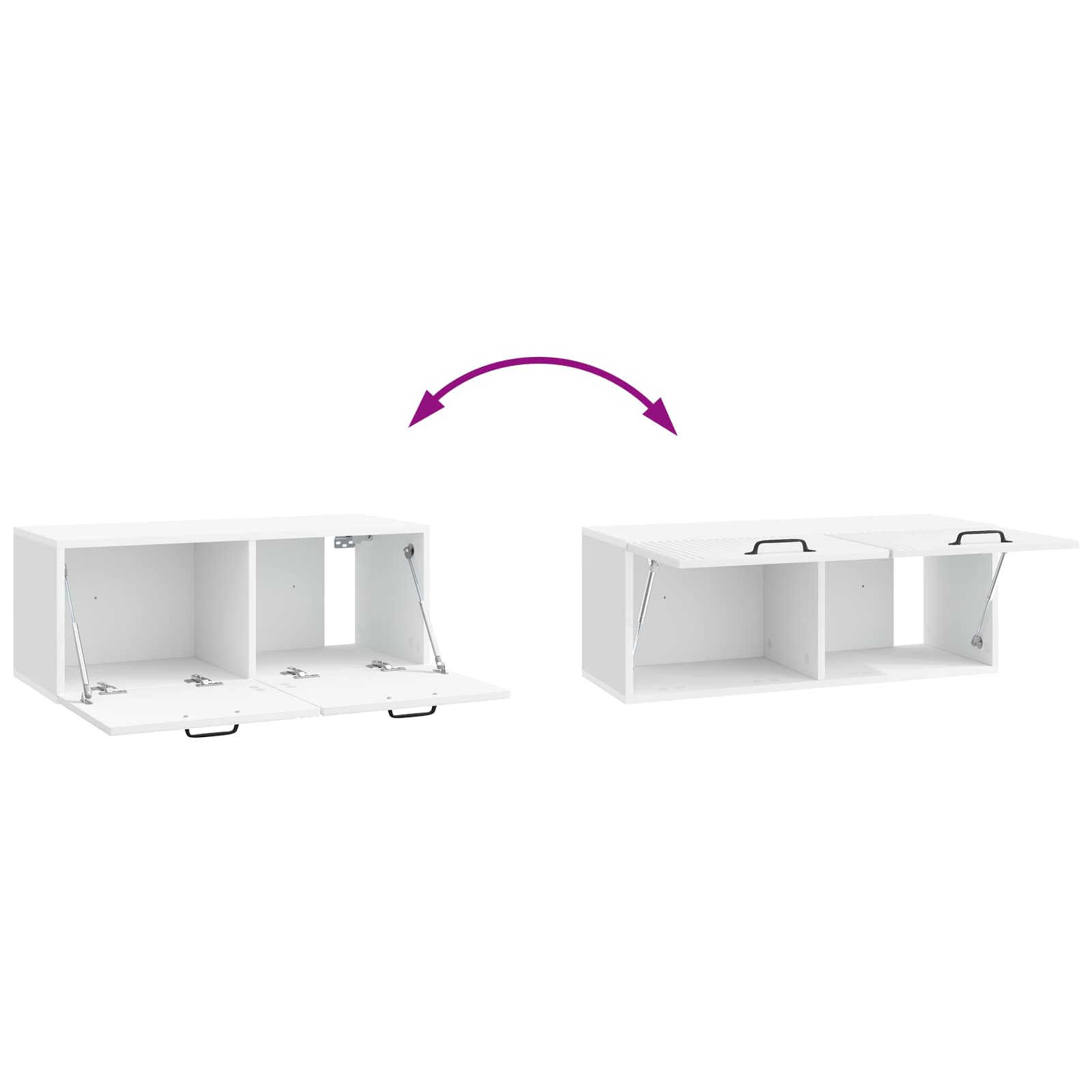Wandbeugel TV-kast Wit 78,5 x 31 x 30 cm Bewerkt hout