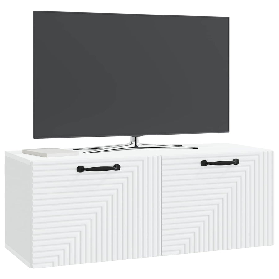 Wandbeugel TV-kast Wit 78,5 x 31 x 30 cm Bewerkt hout
