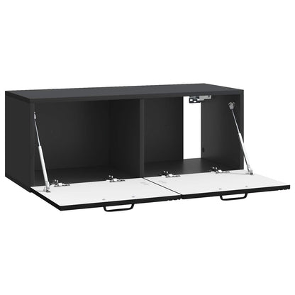 Wandbeugel TV-kast Zwart 78,5 x 31 x 30 cm Bewerkt hout