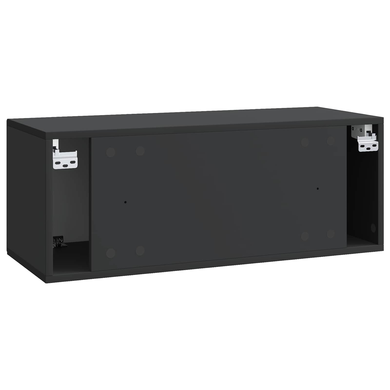 Wandbeugel TV-kast Zwart 78,5 x 31 x 30 cm Bewerkt hout