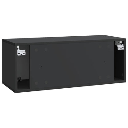 Wandbeugel TV-kast Zwart 78,5 x 31 x 30 cm Bewerkt hout