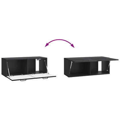 Wandbeugel TV-kast Zwart 78,5 x 31 x 30 cm Bewerkt hout