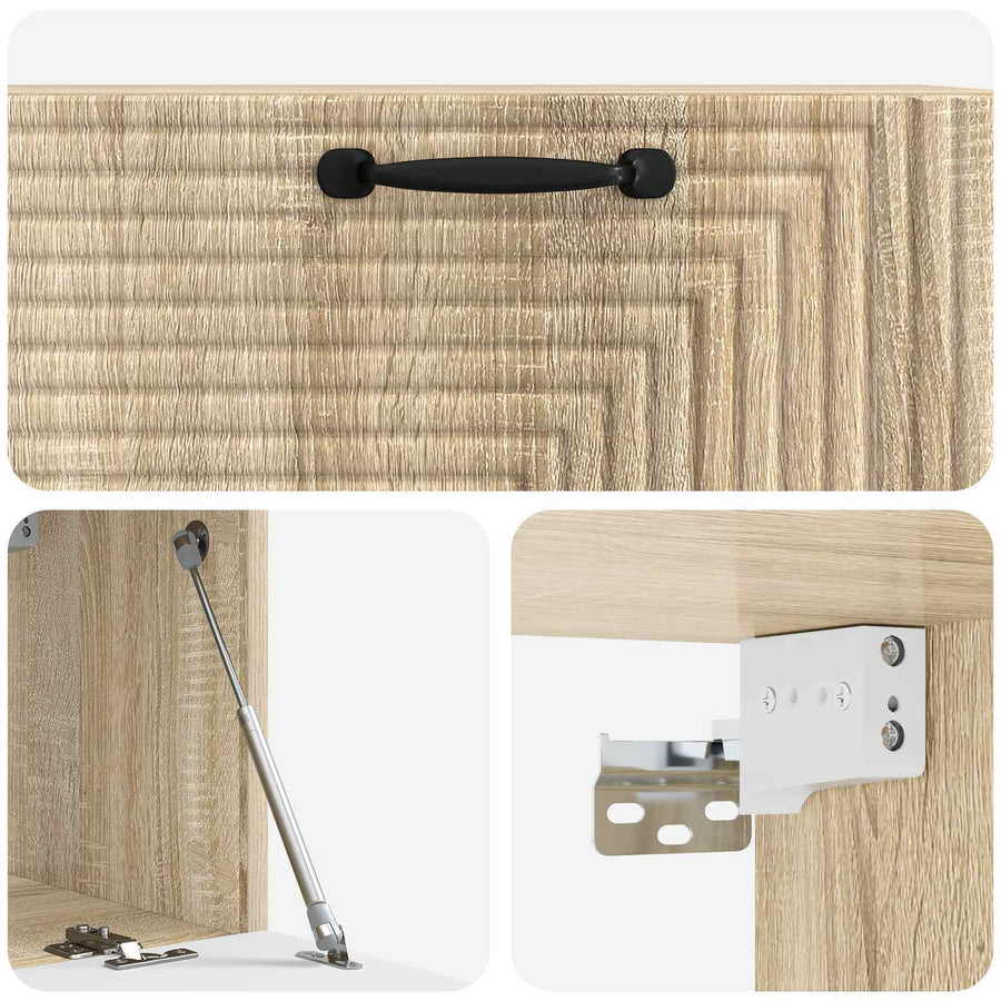 Wandbeugel TV-kast Sonoma Eiken 78,5 x 31 x 30 cm Bewerkt hout