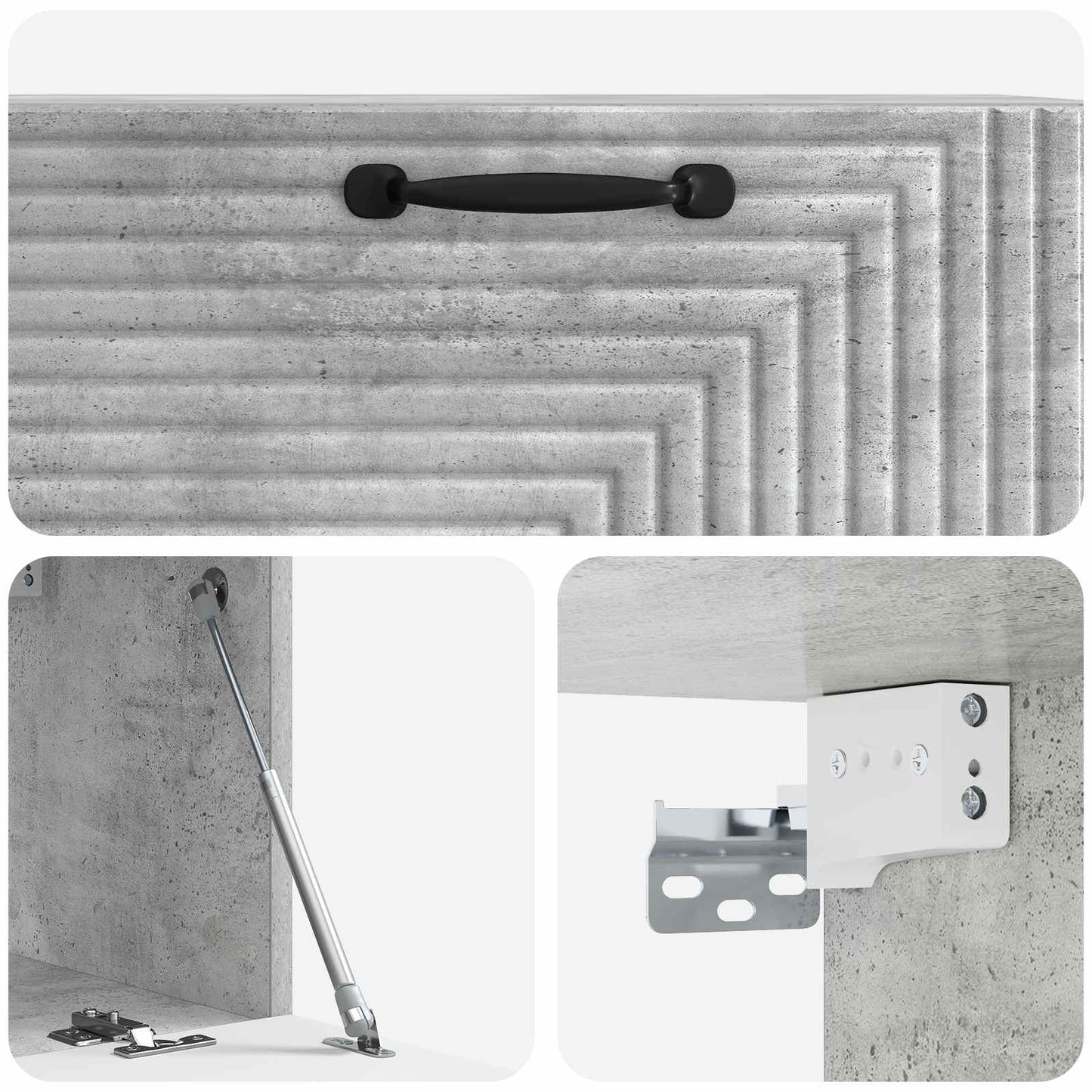 Wandbeugel TV-kast Betongrijs 78,5 x 31 x 30 cm Bewerkt hout