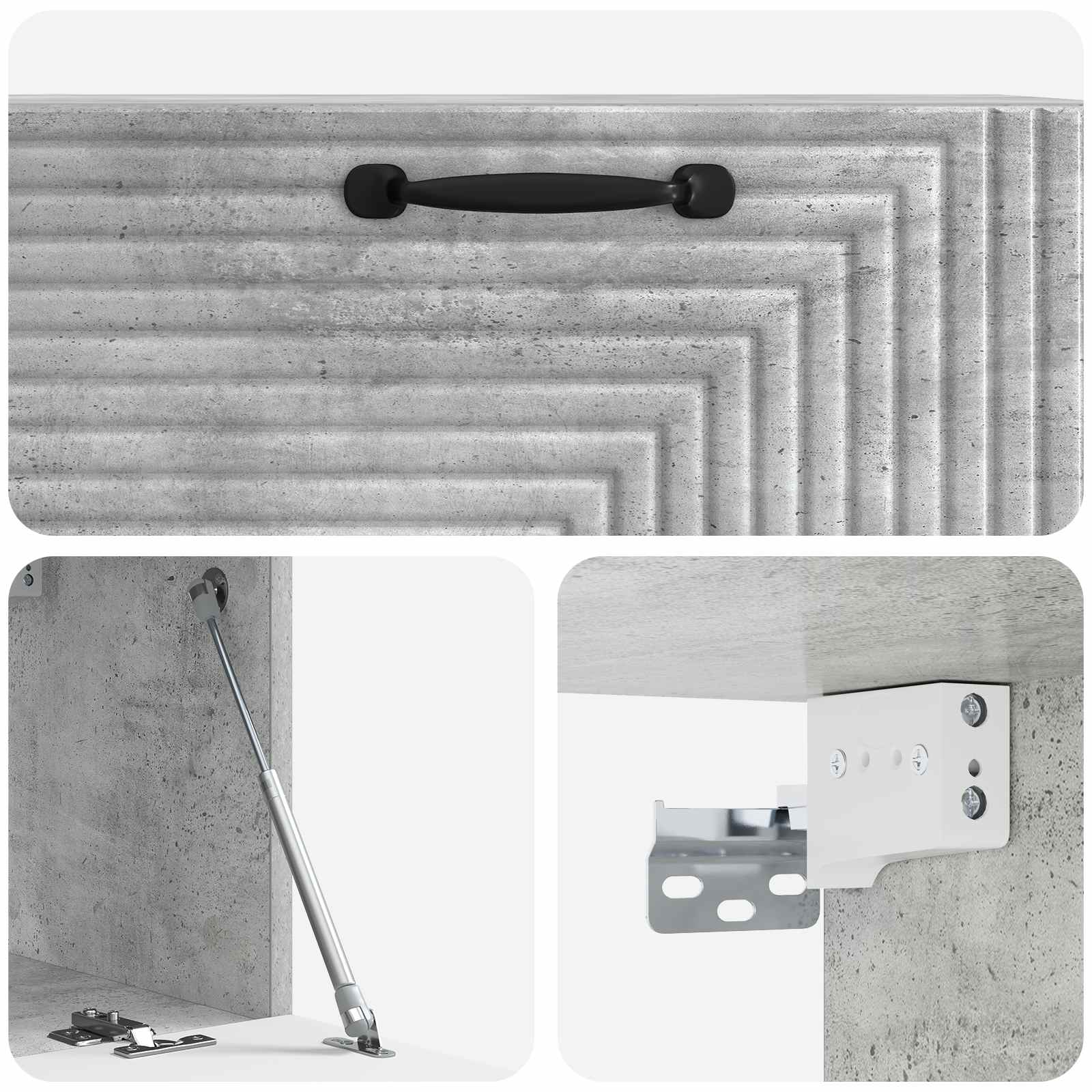 Wandbeugel TV-kast Betongrijs 78,5 x 31 x 30 cm Bewerkt hout
